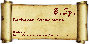 Becherer Szimonetta névjegykártya